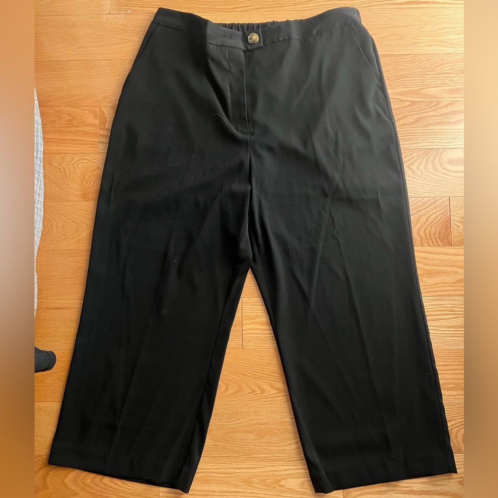 Pull on black straight leg dress pants size 0x